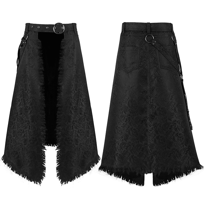 Skirts - Męska gotycka asymetryczna spódnica kilt z