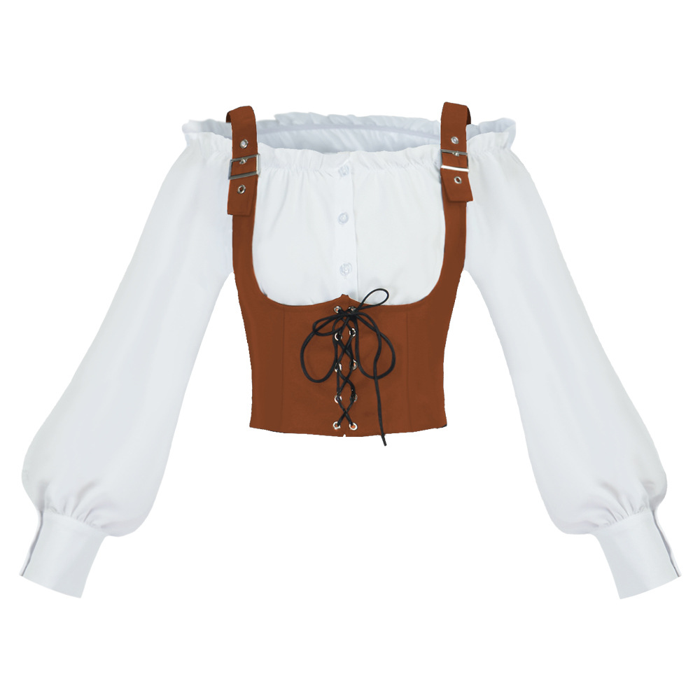 Tops - Bluzka damska w stylu retro western,