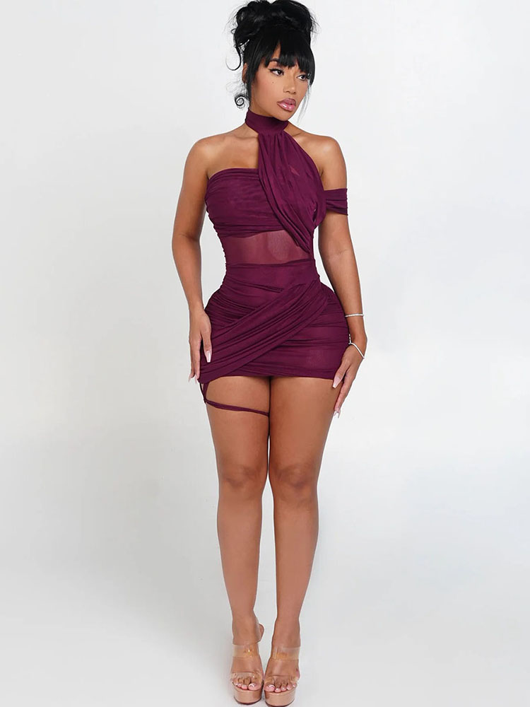 XTOCEAN Przezroczysta, seksown – Y2K Backless Halter Mini Dress recenzja i cena