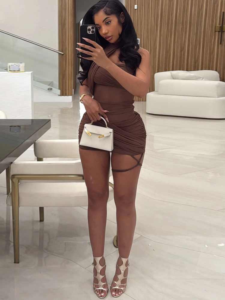 XTOCEAN Przezroczysta, seksown – Y2K Backless Halter Mini Dress recenzja i cena