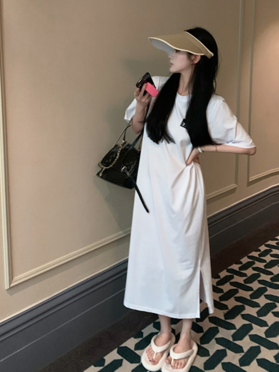 Czarna sukienka w formie t-shi – Korean Style A Line Shirt Dress recenzja i cena