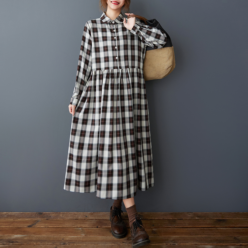 Wiosenno-jesienna luźna sukien – Korean Style A Line Shirt Dress recenzja i cena